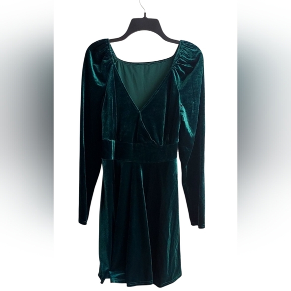 CUPSHE Women's Mini Dress V Neck Overlap Collar Long Sleeve A Line  Dress - Picture 6 of 8